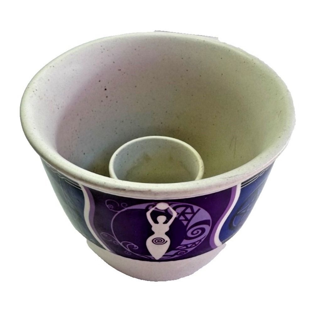 Ceramic Smudge Holder Bowl Goddess Meditation Pagan Wicca Healing Smudging Moon